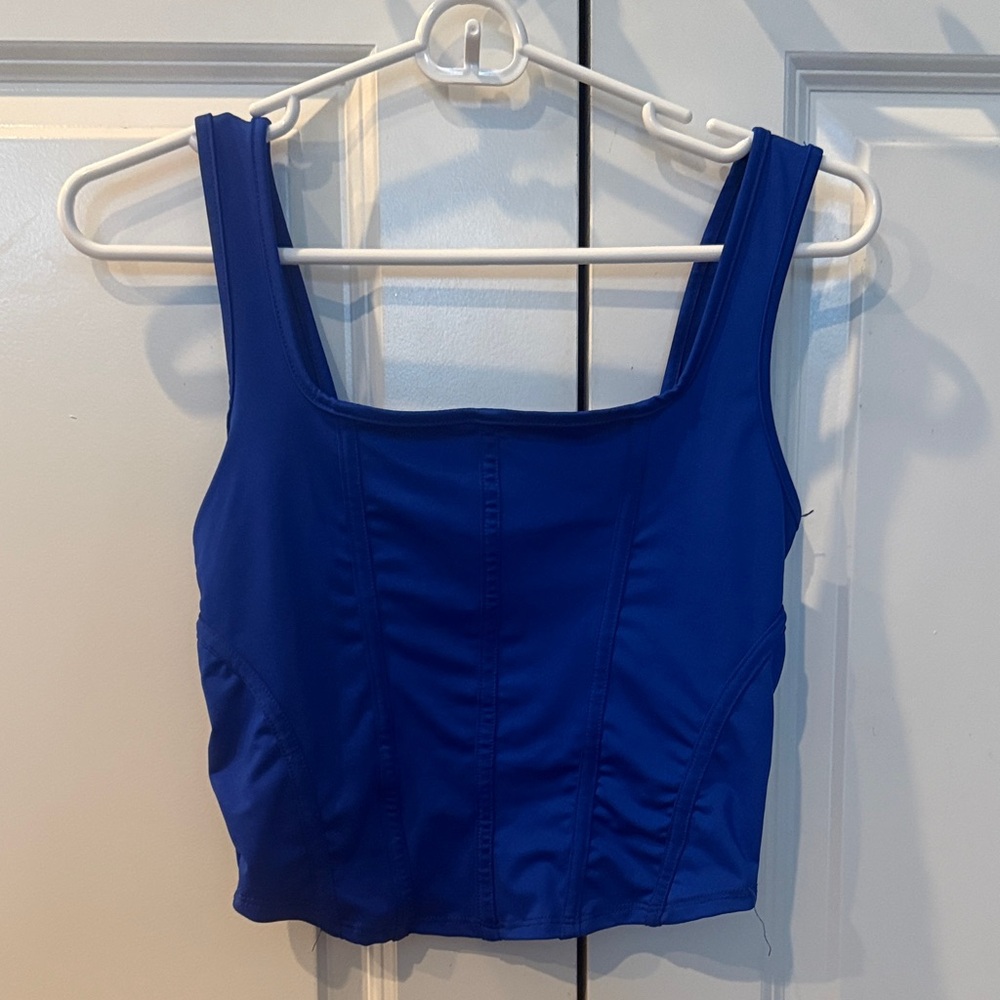 Blue Corset Style Crop Top